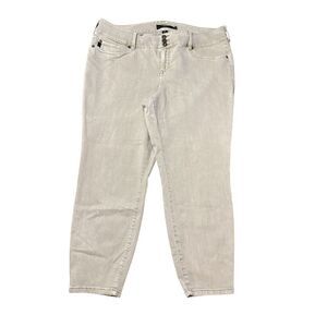 Torrid Denim Women's Jegging Cropped Ankle Plus Size 24 Green Stretch 3 Button